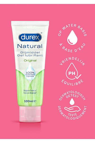 Durex Lubricating Gel, 100% Natural, Comfort and Safety in Your Intimate Moments Durex Natural, 100ml