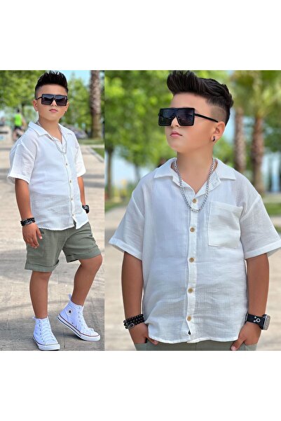 Uslukids Boy's Holiday Shirt-Shorts Double Set