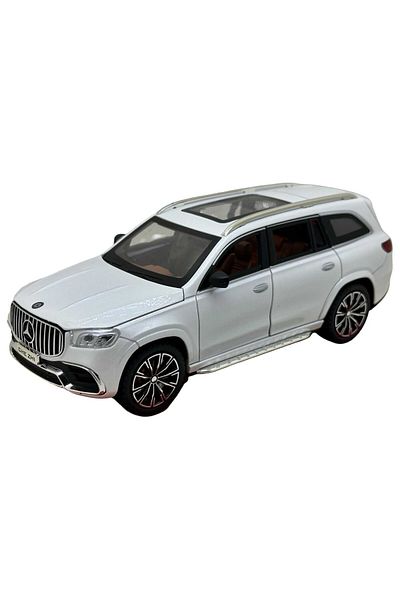 JPT Mercedes GLS SUV Die-Cast Model 1:24 Pearl White - sounds, lights and spring-20 cm
