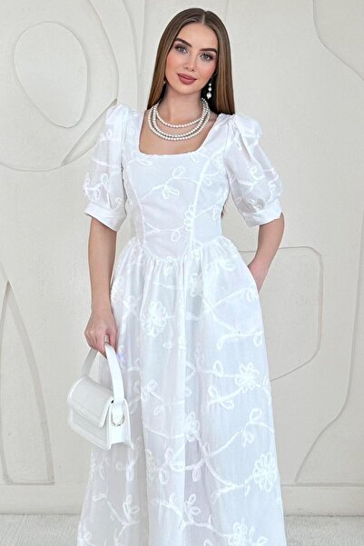 Elbee Fashion Woman Баллон рукав вишивка детально вишита сукня