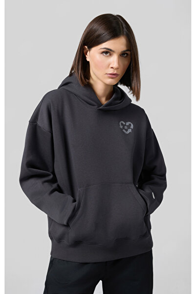 Champion Surplus + Utility Hooded Sweatshirt Siyah Kadın Kapüşonlu Sweatshirt-117491-ES503