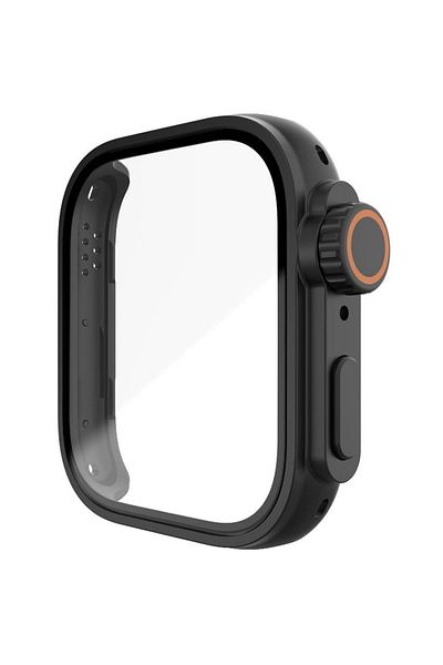 REDz Accessories Case With Screen Protector, Glass For Huawei Watch Fit 3, Ultra Watch Look, Black