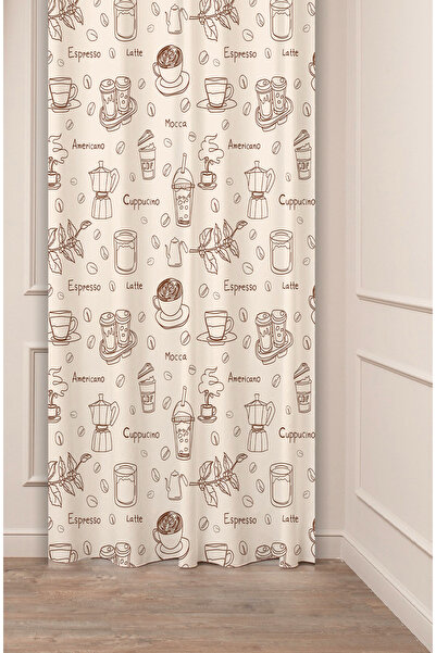 GREENDECOR Coffee Kahve Bohem Özel Tasarım Dijital Baskılı (Tek Kanat) Modern...