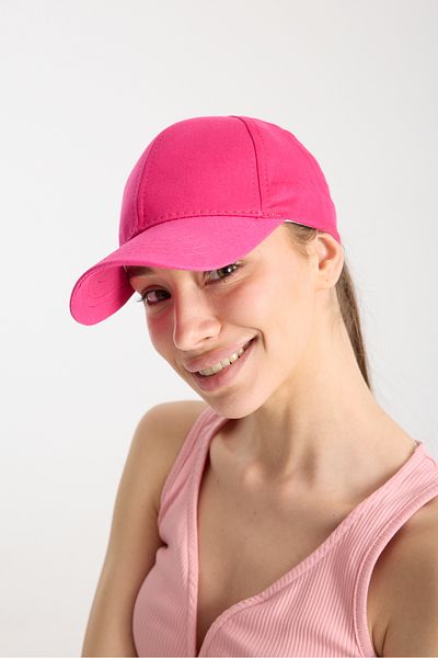 Moda Days Women's Fuchsia Basic Adjustable Baseball Cap with Velcro Back