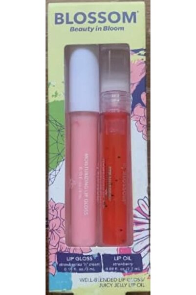 blossom ملمع شفاه كريمي بنكهة الفراولة وزيت شفاه الفراولة، مزيج رائع وعصير