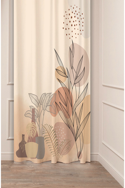 GREENDECOR Çiçekler Yaprak Papatya Pastel Bohem Özel Tasarım Dijital Baskılı ...