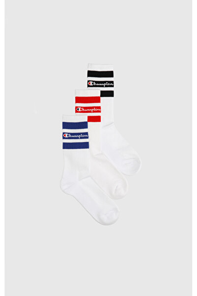 Champion Seasonal 3Pk Crew Socks White Unisex Socks-U20121-Ww001
