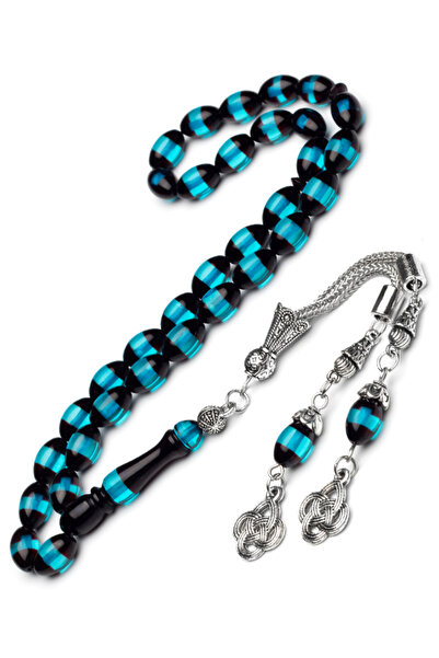 OTTOTESBİH Men's 7X11Mm Turquoise Vernier Scented Powder Amber Prayer Beads