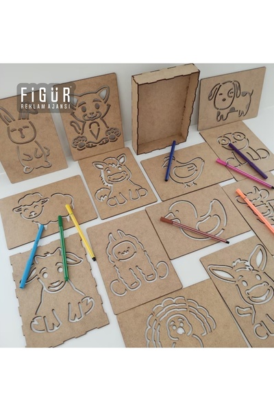 Genel Markalar Montessori Çiftlik Hayvanları Çizgi Egzersizi Seti 3-6 Yaş İnc...