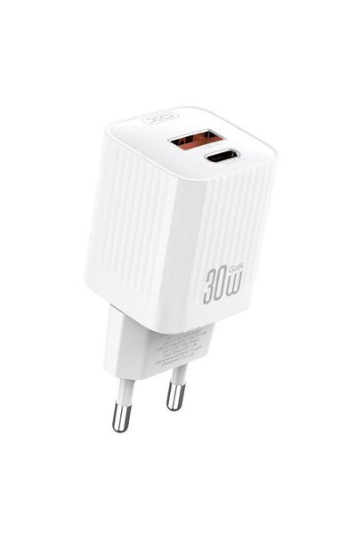 REDz Accessories Adaptor de priză UE Xo-l149, port Type-C, încărcare rapidă, putere 30w, alb