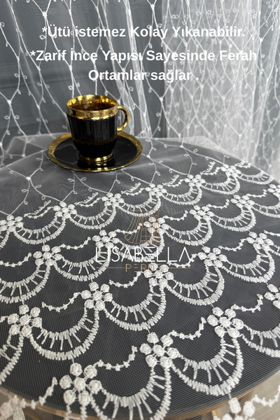 LisabellaHome Tul transparent de cristal (cu cusătură pliată 1x3) nu este nevoie de călcat.