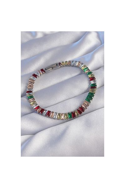 maarketim 316L Steel Silver Color Colored Waterway Design Bracelet