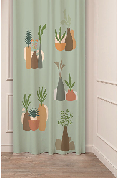 GREENDECOR مزهرية زهور أوراق باستيل بوهيمية تصميم خاص مطبوعة رقمية (جناح واحد...