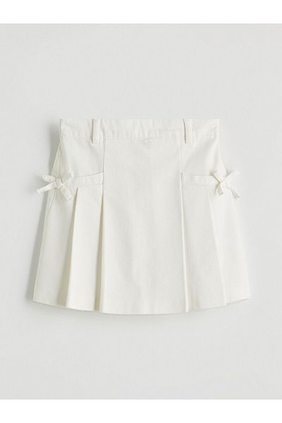 LC Waikiki Elastic Waist Bow Detailed Girl's Jean Skirt