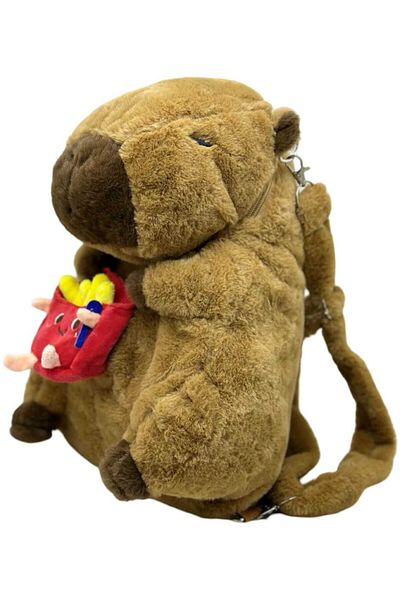 JPT Funny Capybara Plush Backpack with French Fries