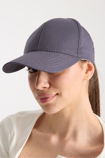 Moda Days Women's Gray Basic Adjustable Baseball Cap with Velcro Back