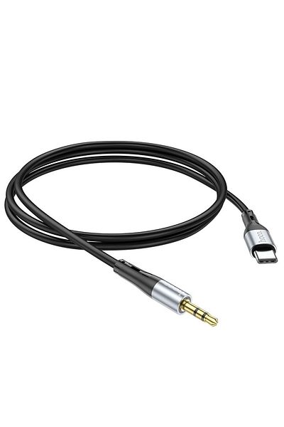 REDz Accessories Cable Hoco Aux Jack 3.5 Mm To Type-c, Fast Charge, Hoco Upa22, 1m, Black