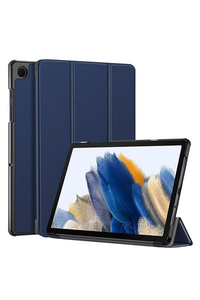 REDz Accessories Husă de protecție rezistentă la șocuri pentru Samsung Galaxy Tab A9, aspect piele, pliabilă, albastru marin