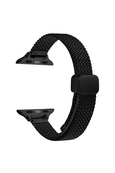 REDz Accessories Curea Milanese Luxury pentru Apple Watch, Material Metalizat, Magnetică, Negru - 38/40/41 mm