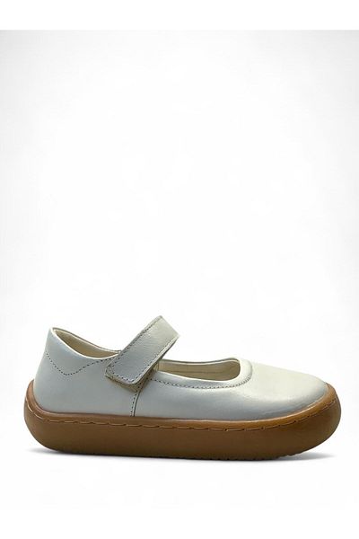 Tuğba Ortopedi 216 Orthopedic 100% Genuine Leather Girls Preschool Beige Comfortable Ballerinas