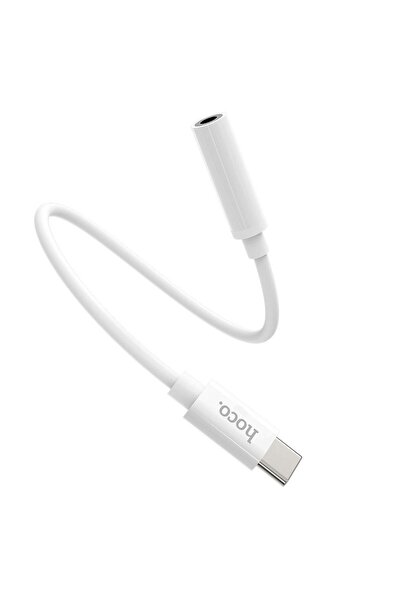 REDz Accessories Adaptor audio USB-C la mufă jack de 3,5 mm, compatibil cu microfonul și comenzile, Hoco LS30, alb