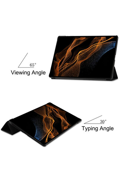 REDz Accessories Προστατευτική θήκη με υποδοχή για στυλό για Samsung Galaxy Tab S9 Plus/S9FE Plus/S10 Plus, δερμάτινη εμφάνιση, μαύρη