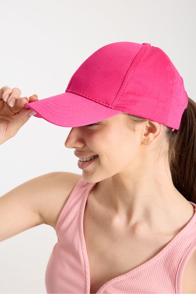 Moda Days Women's Fuchsia Basic Adjustable Baseball Cap with Velcro Back