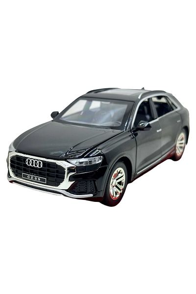 JPT Audi Q8 Die-Cast SUV Model 1:24 Black - sounds, lights and spring - 20 cm