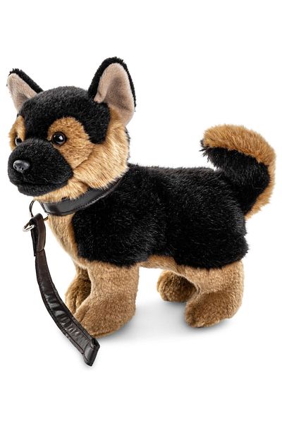 JPT German Shepherd Plush Dog with Leash Nat Geo 23cm - Wolf Dog