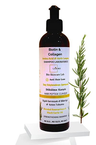 Lasoro Bio Skincare Lab Dökülme Karşıtı Biberiye Biotin Peptit Şampuan