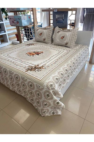 Sudemhome King Size Double Dowry Bedspread and Pillowcase Set Rosemary 250*260 cm