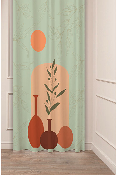 GREENDECOR مزهرية زهور أوراق باستيل بوهيمية تصميم خاص مطبوعة رقمية (جناح واحد...