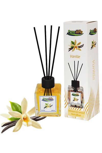 PureLife Purelife room freshener with sticks, 120 ml, Vanilla