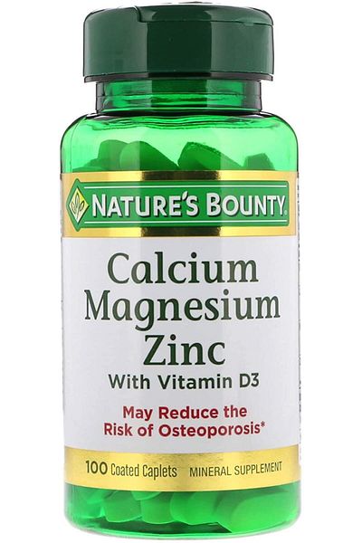 Seddar Collection Nature's Bounty Calcium Magnesium Zinc 100 Tablets
