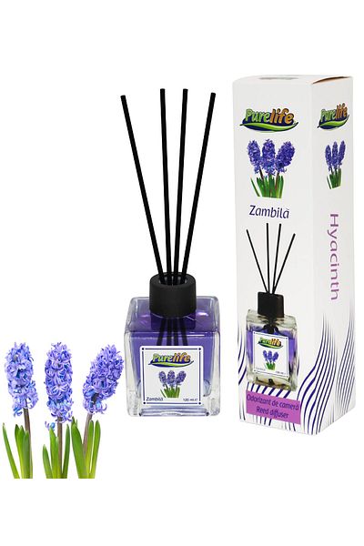 PureLife Purelife room freshener with sticks, 120 ml, Hyacinth