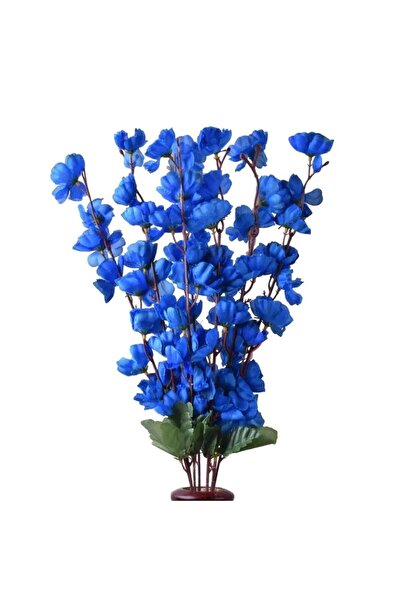 YASİMA 3 adet Yapay Çiçek Bahardalı Japon Kiraz Çiçeği 9 Dallı 57cm saks mavisi