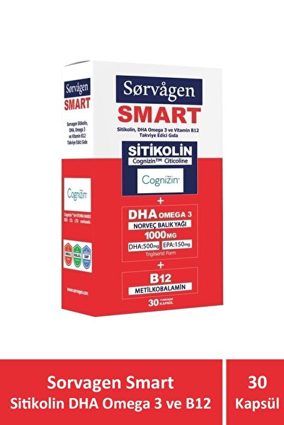Seddar Collection Sorvagen Smart Sitikolin DHA Omega 3 ve B12 30 Kapsül