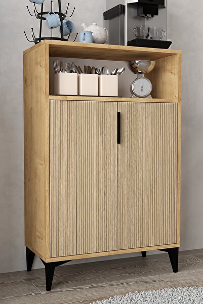 Evmo Home 1205 Ada Çok Amaçlı Dolap , Kahve Köşesi , Kiler Dolabı , Mutfak Standı 2 Kapılı , Yunus - Safir