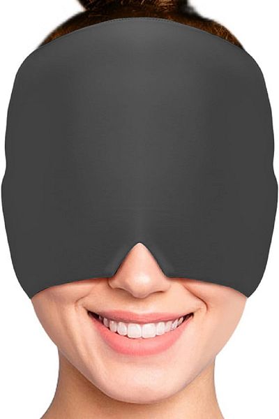 SEVENHILLSTURKEY Migraine and Headache Relief Headgear, Hot and Cold Compress Hat, Ice Pack Bandage (Gray)