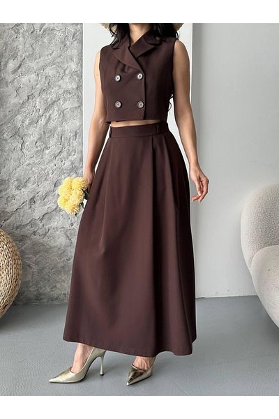 Ekim Store Костюм с двуредно закопчаване, жилетка и пола