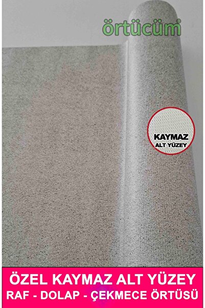 Örtücüm Gri Kaymaz Kaydırmaz Pvc Dolap İçi Raf Örtüsü Buzdolabı Çekmece Kayma...