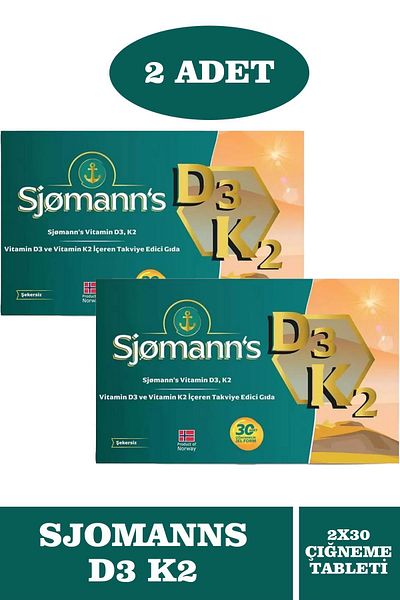 Seddar Collection Sjomann's D3K2 Chewable Gel 30 Tablets 2 Pieces