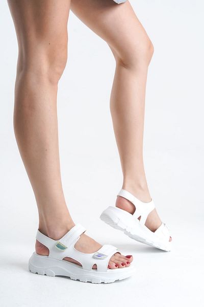 Joy Ayakkabı LAMIA Velcro Orthopedic Sole Γυναικεία Σανδάλια CBT - Λευκό