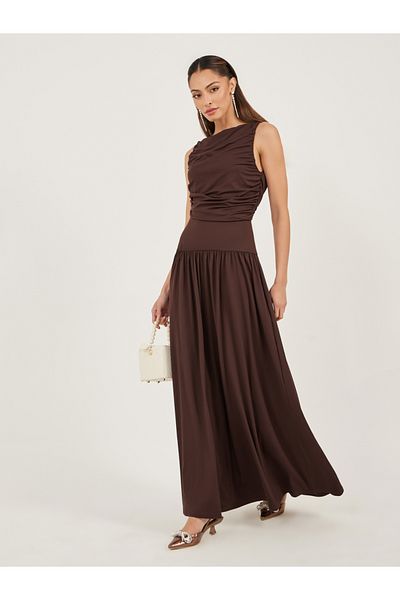 Styli Red Sleeveless A-Line Maxi Dress