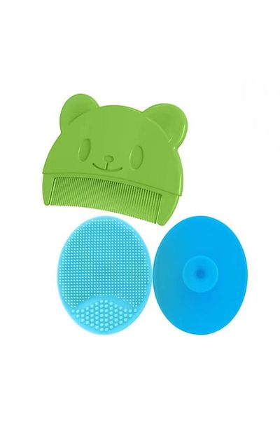 TrioStore Set Perie De Baie Si Pieptan Bebelusi Pentru Indepartarea Crustelor De Lapte, Silico