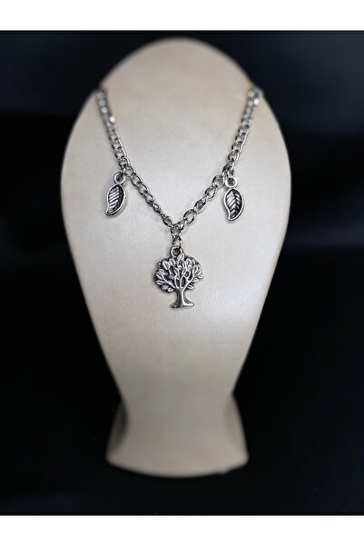 makadi خلخال على شكل شجرة فضية اللون عتيقة - تصميم سلسلة ذات طابع طبيعي