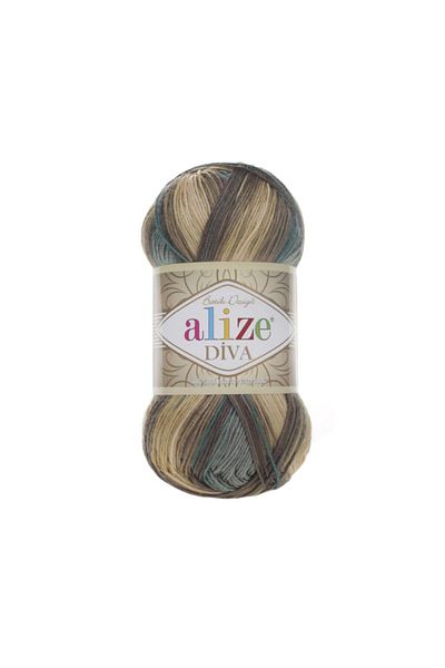 Alize 5 τεμάχια Diva Batik 3307 Mercerized Πλεκτό Νήμα
