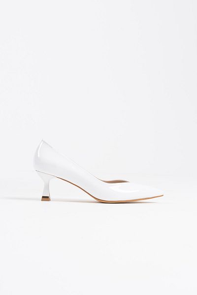 MASSOLE Piele albă pentru femei, 5 cm, toc stiletto cu design special, model V, elegant, confortabil, de zi cu zi, Massole, sezon nou