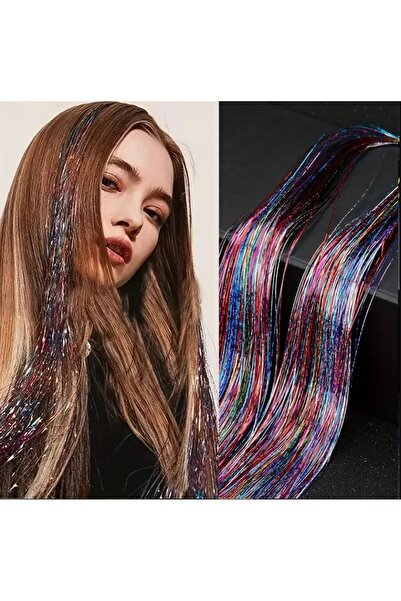 Mina Peruk Hair Tinsel Saç Simi - Ht12 Gökkuşağı Her Telde Farklı Renkler