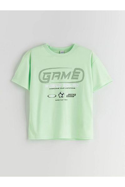 LC Waikiki Lcw Kids Green Crew Neck Boys T-Shirt & Shorts